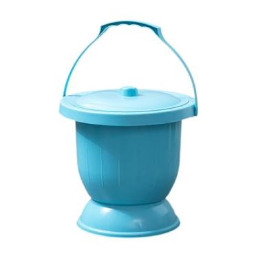 Imagem de OIIBWQ Vaso de Urinol Portátil com Tampa para Acampamento E Viagens, Azul Grande