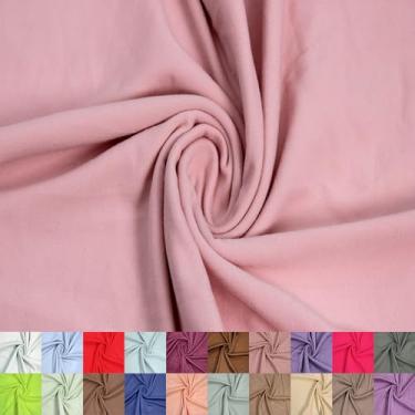 Imagem de Texco Inc 149.9 cm Wide Poly Spandex DTY Tecido escovado dupla face por The Yard – 180 GSM, leve, elástico e respirável, roupa de atividade, acessórios, cachecóis e DIY, rosa empoeirado claro 1 jarda