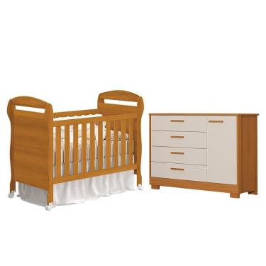 Imagem de Jogo de Quarto Infantil Zaki Danny com 1 Porta 4 Gavetas em MDF 148cm Bege Reller Móveis