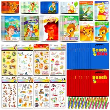 Imagem de Disney Conjunto De Lembrancinhas Festa Da Para Crianças, Pacote Com 24 Unidades - Mais 100 Itens Filmes Clássicos, Incluindo Mini Livros Colorir, Adesivos, Giz Cera E Sacolas Brindes Festas Aniversá