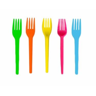 Imagem de 50 Garfinhos Neon Garfo Neon Brilha na Luz Negra 6 Opções de Cores (Amarelo)