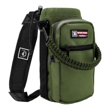 Imagem de NATURE PIONEOR Suporte Para Garrafa De Água Com Alça Ajustável - Bolsa Manga Isolada, Paracord E 2 Bolsos Armazenamento 18/24/25/26/32/36/40/46 Oz, Caminhada, Acampamento, Academia