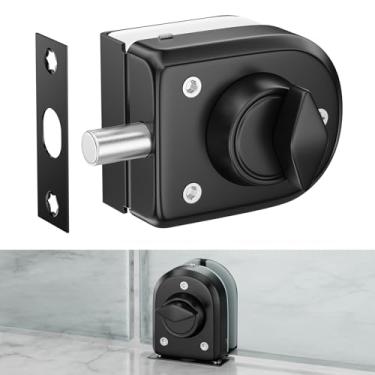 Imagem de Ranbo Trava de piso de porta de vidro sem moldura, sem perfuração, aço inoxidável 304, serve para portas giratórias/deslizantes de 10 a 12 mm - ideal para escritório, entrada, montra, montagem