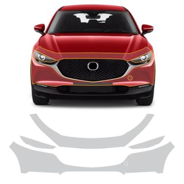 Imagem de FDAIUN Película protetora de tinta pré-cortada para Mazda CX30 CX-30 2020-2025 8,5 Mil TPU PPF Clear Car HD Scratch Acessórios externos (barras frontais + faróis 5 peças)