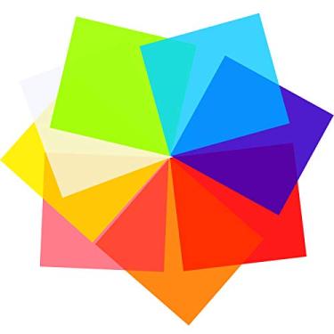 Imagem de Outus 104 folhas de celofane, papel de embrulho de celofane, folhas coloridas de celofane para filtro de luz de gel, faça você mesmo, artesanato, decoração, folha de plástico (30 x 30 cm