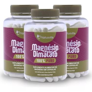 Imagem de Kit 3und. 360 cápsulas Magnésio Dimalato Puro. Original. Certificado