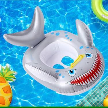 Imagem de Boia Inflável Tubarão Para Bebê Com Fralda Snel Home, Cinza, Bebe/infa