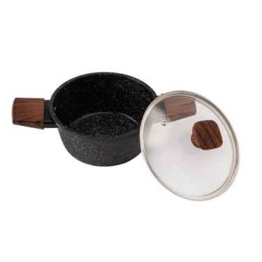 Imagem de Caçarola antiaderente cooktop indução e gás panela alumínio c/ tampa -