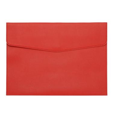 Imagem de PATIKIL Pasta de arquivo A4 de couro PU, organizador de documentos, pasta de envelope com fecho de pressão para recibo de carta estilo 2, vermelho