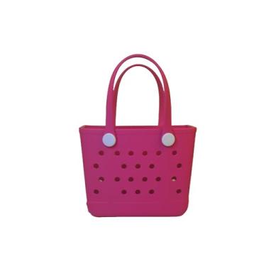 Imagem de Hixulam Pequena bolsa de borracha feminina - linda bolsa esportiva para viagens, dias na piscina, academia e uso diário, design leve e durável, Rosa avermelhada, Small, Sacola