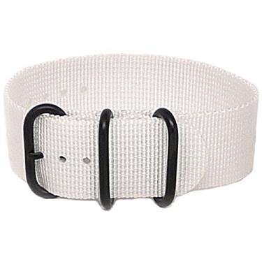 Imagem de Da Luca Pulseira de relógio militar de nylon balístico - branca (fivela PVD): 24 mm