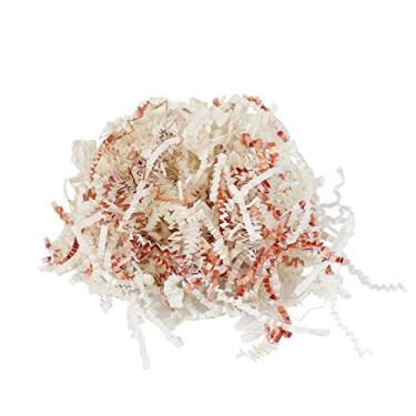 Imagem de BonBon Paper Papel premium enrugado - elegante ouro rosa e marfim - enchimento de caixa de presente, cestas de presente e embalagem - fibras recicladas - 4,5 kg ou 4,5 kg