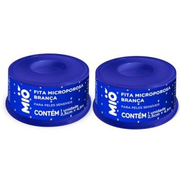 Imagem de Kit 2 Fita Microporosa Mió Branca para Peles Sensíveis 2,5cm X 4,5m 1 Unidade