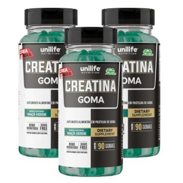 Imagem de Kit 3 Creatina Gummy Unilife Maça Verde 90 Gomas