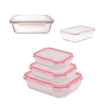 Imagem de Kit 3 Pote Hermético Plastico Tampa Polipropileno Retangular