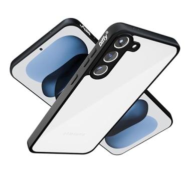 Imagem de Capa para Samsung Galaxy S23 Fina, Resistente com Camera Frame Elevado e Bordas Reforçadas e Traseira Transparente em Acrílico - Diffy (Preto, Galaxy S23)