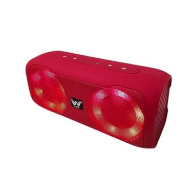 Imagem de Caixa de Som Bluetooth Portátil, 5W x 2, LED RGB, 1200mAh, TWS, Entrada USB/TF/FM (Vermelho)