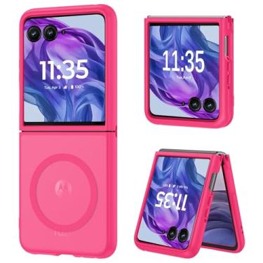 Imagem de DUEDUE Capa magnética para Motorola Razr Plus 2025/2024, Moto Razr 50 Ultra 5G, capa protetora à prova de choque para Motorola Razr+ Plus 2025/2024/Moto Razr 50 Ultra 5G 6,9 polegadas, rosa choque