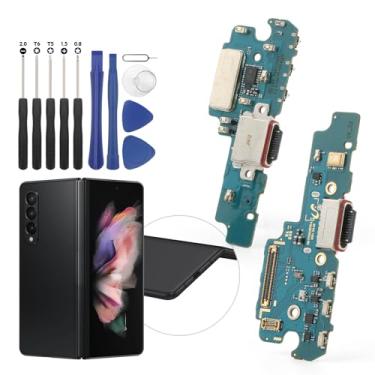 Imagem de Conector Dock para Samsung Galaxy Z Fold3 Porta de carregamento Flex de substituição para Z Fold 3 5G F926U Carregador USB Dock Board Conector com ferramentas (preto)