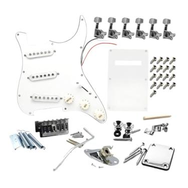 Imagem de Esquirla Kits de guitarra elétrica faça você mesmo, placa traseira, porca de corda multifuncional, placa de proteção de 11 furos, proteção de de, White B