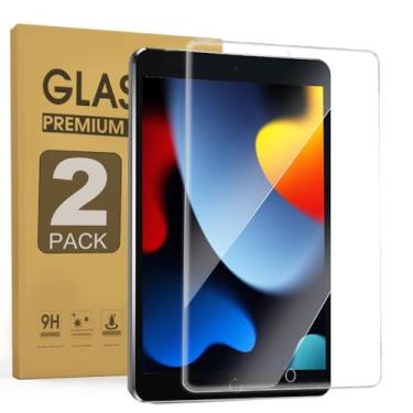 Imagem de [Pacote com 2] Película protetora de tela ZenRich para iPad 8ª/7ª geração, zenrich iPad 10,2 polegadas película de vidro temperado 2020/2019, película de vidro de dureza 9H para não formar bolhas/compatível com capas