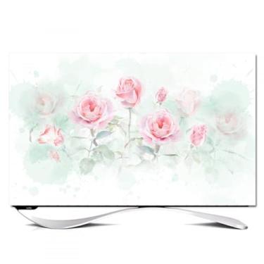 Imagem de HSTANGKY Capa de TV para LCD LED de interior capa universal antipoeira para TV protetor de ecrã com estampado floral para telas curvas/planas - flor, 70 polegadas
