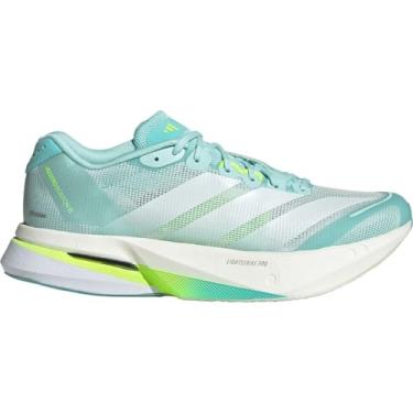 Imagem de adidas Tênis de corrida feminino Adizero Boston 13, Semiflash aqua/zero metálico/limão lúcido, 38