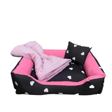 Imagem de cama pet lavavel luxo cama para cachorro grande (G) caminha de cachorro fundo impermeal + ossinho (SZ BCO/PINK (G) 3)
