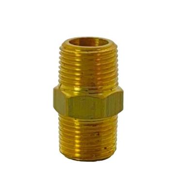 Imagem de Niple Duplo Latão NPT 3/8 x 3/8 Macho Roscável - ALUMEGAS, Novo