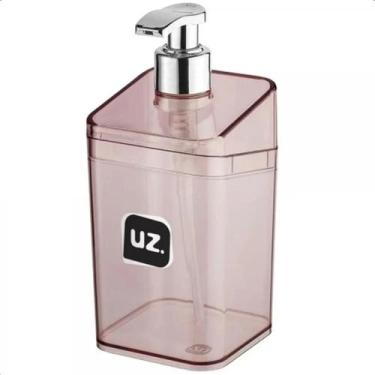 Imagem de Porta Sabonete Liquido Slim Rosa Translucido De Plastico Uz