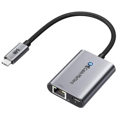 Imagem de Cable Matters Adaptador Ethernet USB C para 2,5 Gb com carregamento de 140 W, velocidade de rede de 2,5 Gigabit, adaptador USB C para Ethernet compatível com USB4, Thunderbolt 4/5, MacBook, laptop e