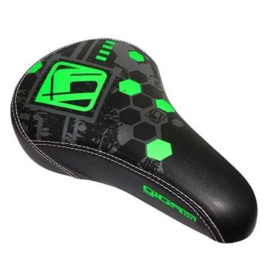 Imagem de Selim Gios Bmx Sela Bike Bicicleta Preto / Verde-Unissex