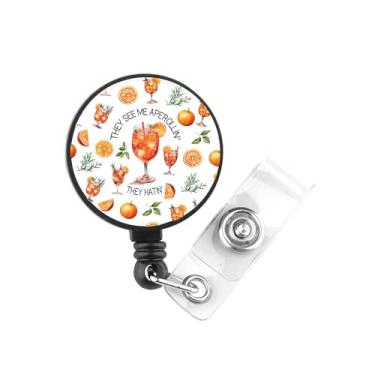 Imagem de PLITI Aperol Spritz Gift Italian Summer Spritz Gift They See Me Aperollin' They Hatin' Nursing ID Reel para amantes de coquetéis (crachá aperollin Hatin)