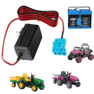 Imagem de Carregador de bateria de 12 V para brinquedos Peg-Perego Ride-On compatível com o trator John Deere Ground Force, John Deere Gator XUV Polaris RZR 900 Powered Ride On Car Toys