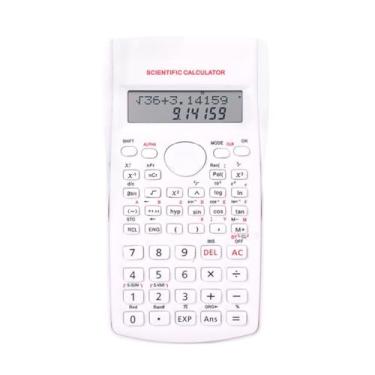 Imagem de Calculadora Científica com 240 Funções e Display Duplo em LCD, 10+2 Dígitos para Cálculos Estatísticos, Financeiros, Frações com Resposta e Teclas Rápidas (Branco)
