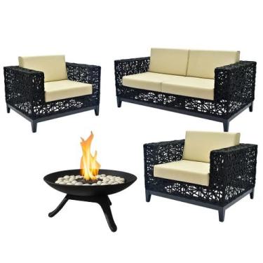 Imagem de Conjunto de Sofá Estrela Corda Náutica com Lareira Ferro Portátil Área