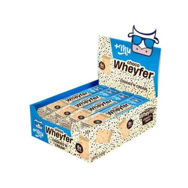 Imagem de Barra de Proteína do Leite +Mu Chocowheyfer - CookiesN Cream 25g 12 Un
