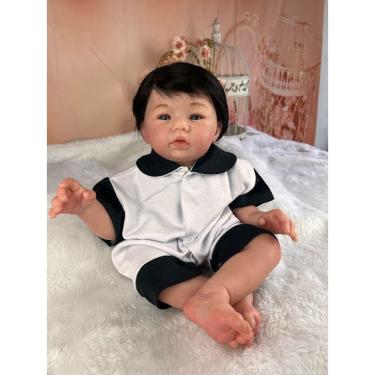 Imagem de Bebê Reborn Menino Silicone Macio Para Banho Com Chupeta