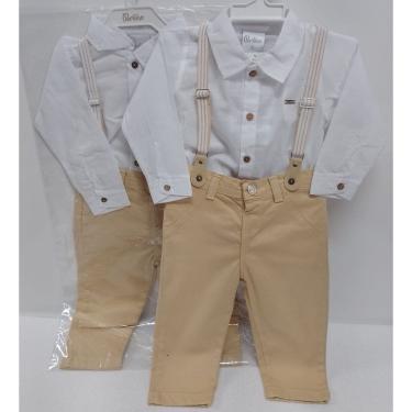 Imagem de Conjunto Bebê Menino Camisa Longa Calça Sarja Paraiso 14665