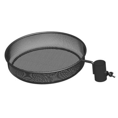 Imagem de Ioensy Bandeja de alimentação para pássaros ao ar livre para suporte de poste Bandeja de malha de ferro Plataforma de decoração de quintal resistente e, Redondo