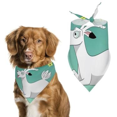 Imagem de Cachecol triângulo de poliéster estampado Goat Frolic – Tamanho único (70 x 30 cm)