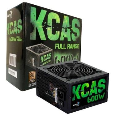 Imagem de Fonte Gamer ATX Aerocool KCAS 600W 80 Plus Full Range APFC Ativo - Aer