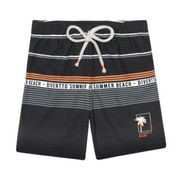 Imagem de Bermuda Menino Divertto Nylon c/ Elastano Tropical Chumbo, 10