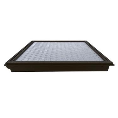 Imagem de Tampa Casa Máquina Piscina e Rebaixo Gaveta Marrom 120x120cm - Shopmas