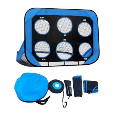 Imagem de UGPLM Baliza de futebol infantil de nylon com alvo de pontuação, equipamento de treino de bola, rede de futebol para playground interno e externo