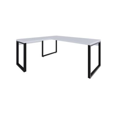 Imagem de Mesa Em L Presidente 190x160x75cm Yon Branco Tx Estrutura Preta