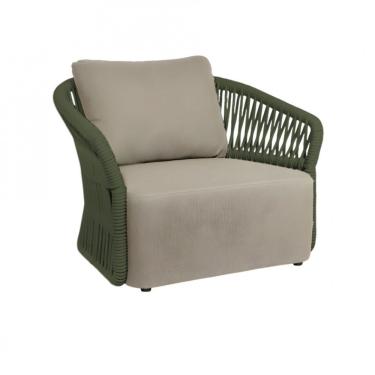 Imagem de Poltrona Florença Em Alumínio E Corda Náutica Trama Original Verde Musgo