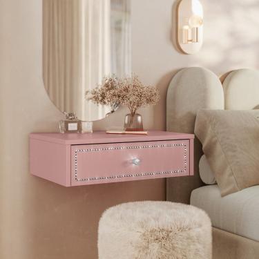 Imagem de Penteadeira De Cabeceira Suspensa 1 Gaveta Rose