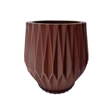 Imagem de Vaso para Plantas Flores e Decoração, Origami N3, Decorativo (MARROM)