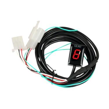 Imagem de Generic Indicador de engrenagem da motocicleta medidor de exibição resistente fácil de instalar display digital led shifts alavanca sensores para atv utvs, Vermelho